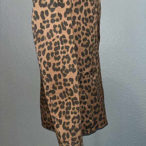 DIMORA NWT Leopard Print Single Breasted Italian Cotton Twill Blazer Jacket - M - Picture 6 of 10